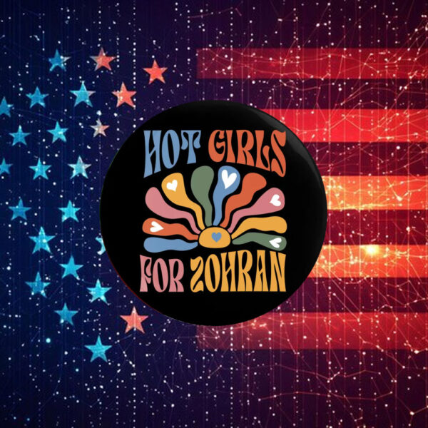 Boho-Floral-Hot-Girls-For-Zohran-Campaign-Button-–-Retro-Style-Pins