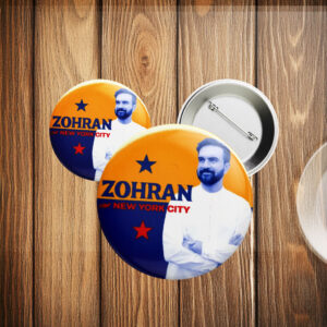 Zohran Mamdani for NYC Mayor 2025 Button – Vote Zohran Campaign Pin