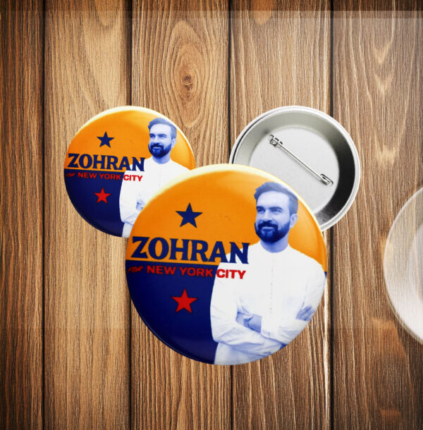 Zohran Mamdani for NYC Mayor 2025 Button – Vote Zohran Campaign Pin