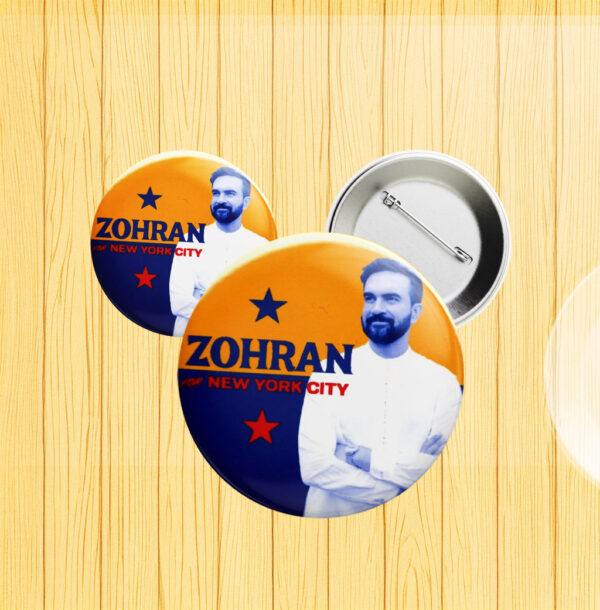 Zohran Mamdani for NYC Mayor 2025 Button – Vote Zohran Campaign Pin