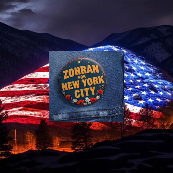Zohran-Mamdani-for-New-York-City-Campaign-Button-–-Floral-Border-Pins