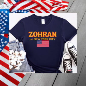 Zohran-Mamdani-for-New-York-City-Campaign-T-Shirt-with-USA-Flag