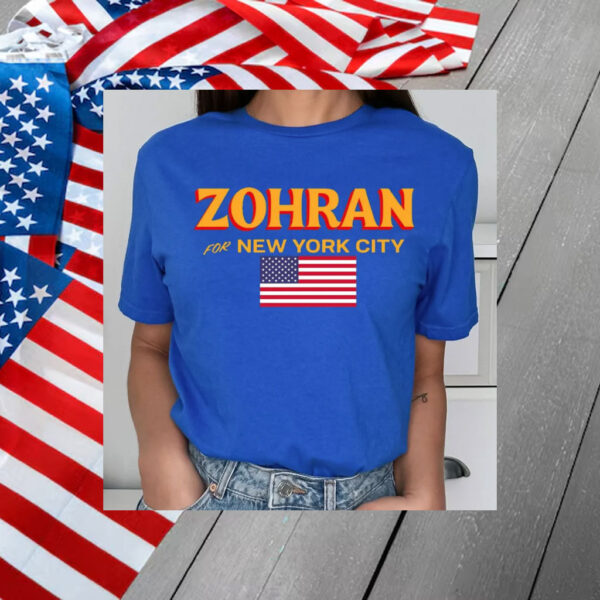Zohran-Mamdani-for-New-York-City-Campaign-T-Shirt-with-USA-Flag-america