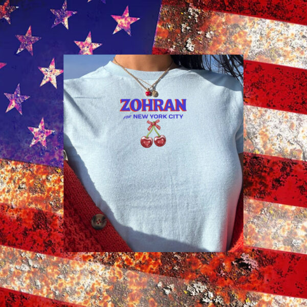 Zohran-for-New-York-City-Cherry-T-Shirt-–-Cute-Retro-Campaign-Tee