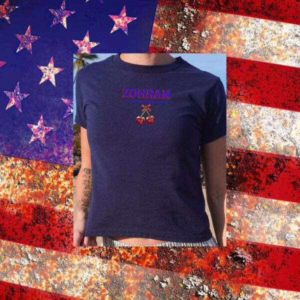 Zohran-for-New-York-City-Cherry-T-Shirt-–-Cute-Retro-Campaign-Tees