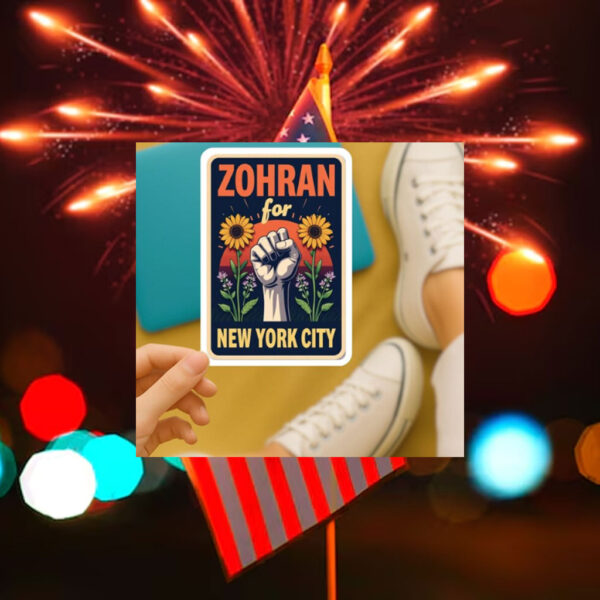 Zohran-for-New-York-City-Fist-&-Sunflower-Campaign-Sticker-–-Empowerment-Decal